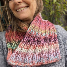 Load image into Gallery viewer, Ribbed cowl OR crossover cowl knitting kit