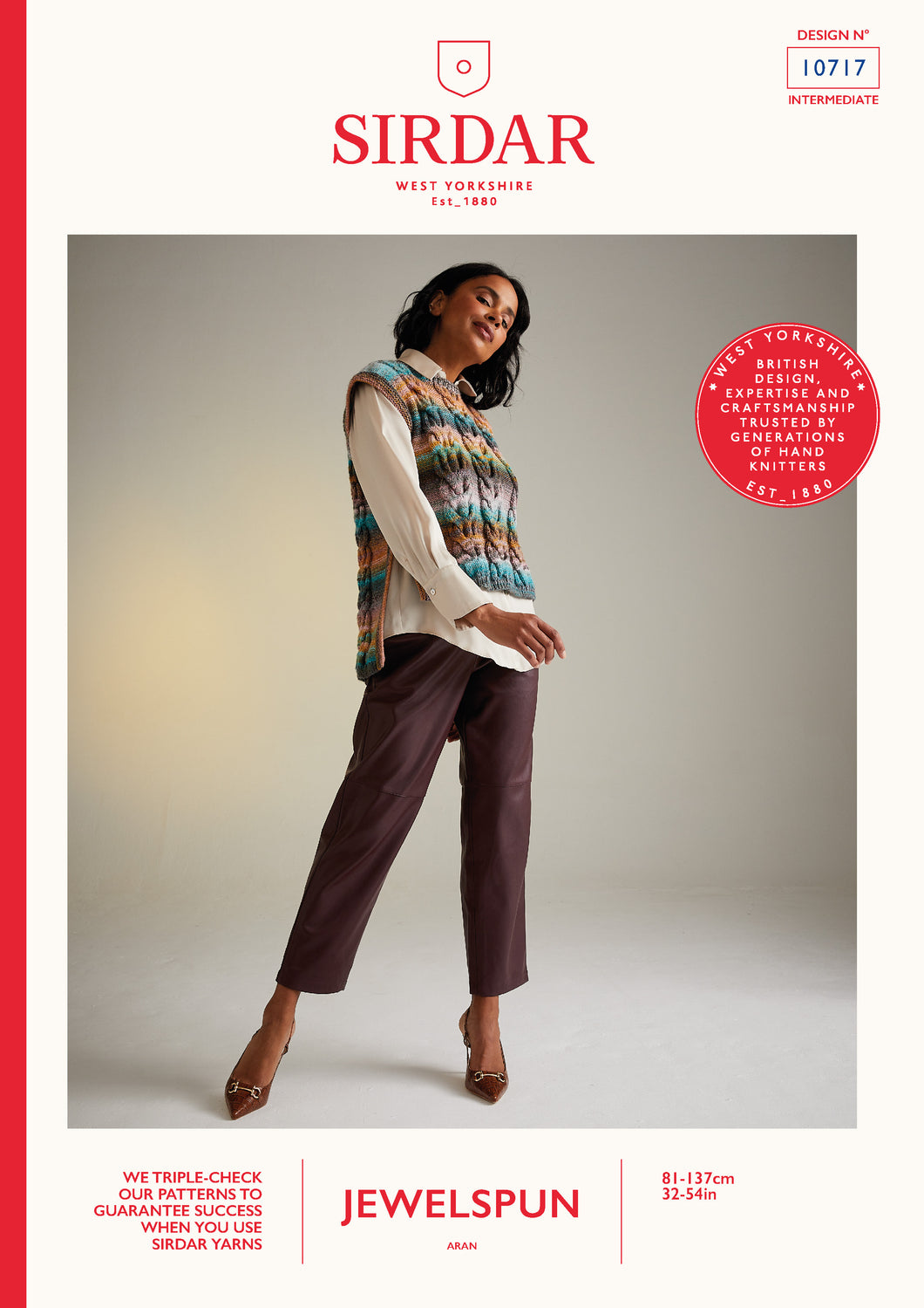 Sirdar 10717 Jewelspun Aran Cable Tank Knitting Pattern [Digital Download]