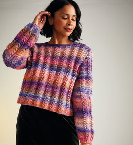 Sirdar 10719 Jewelspun Aran Bell Sleeve Sweater Knitting Pattern [Digital Download]