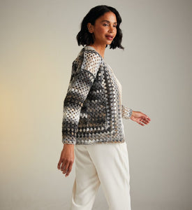 Sirdar 10727 Jewelspun Aran Granny Stitch Crocheted Cardigan Pattern [Digital Download]
