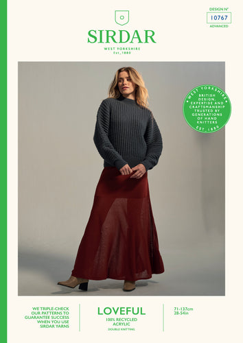 Sirdar 10767 Loveful 100% Recycled Acrylic Sweater Knitting Pattern [Digital Download]