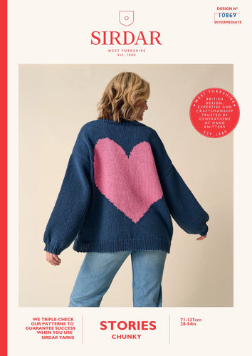 Sirdar 10869 Stories Chunky Slouchy Cardigan Knitting Pattern [Digital Download]