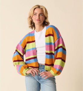 Sirdar 10870 Stories Chunky Striped Cardigan Knitting Pattern [Digital Download]