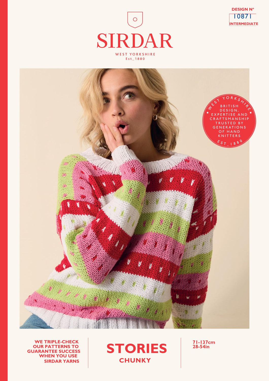 Sirdar 10871 Stories Wide Striped Sweater Knitting Pattern [Digital Download]