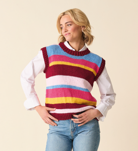 Sirdar 10875 Stories Chunky Striped Tank Knitting Pattern [Digital Download]