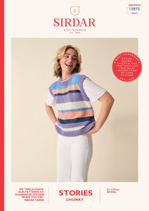 Sirdar 10875 Stories Chunky Striped Tank Knitting Pattern [Digital Download]