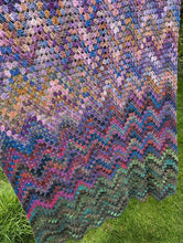 Load image into Gallery viewer, Chevron Granny Stitch Blanket Crochet Kit in Sirdar Jewelspun aran