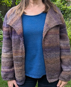 Waterfall front cardigan knitting kit