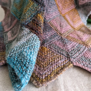 Garter stitch domino blanket knitting kit in Sirdar Jewelspun
