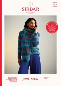Sirdar Jewelspun sweater knitting pattern 10714 - printed copy
