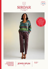 Load image into Gallery viewer, Sirdar Jewelspun sweater knitting pattern 10718 - printed copy