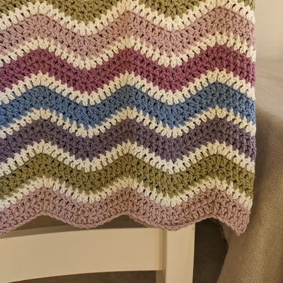 Crocheted ripple blanket kit available in colours – Knit One Kits