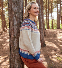 Load image into Gallery viewer, Sirdar 10690 Haworth Tweed Double Knit Fair Isle Yoke Sweater (top down) Knitting Pattern [Digital Download]