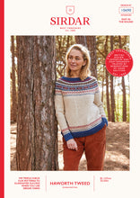 Load image into Gallery viewer, Sirdar 10690 Haworth Tweed Double Knit Fair Isle Yoke Sweater (top down) Knitting Pattern [Digital Download]