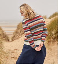Load image into Gallery viewer, Sirdar 10693 Haworth Tweed Double Knit Striped Crew Neck Cardigan Knitting Pattern [Digital Download]