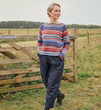 Load image into Gallery viewer, Sirdar 10699 Haworth Tweed Double Knit Striped Crew Neck Sweater Knitting Pattern [Digital Download]