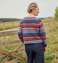 Load image into Gallery viewer, Sirdar 10699 Haworth Tweed Double Knit Striped Crew Neck Sweater Knitting Pattern [Digital Download]