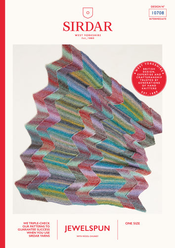 Sirdar 10708 Jewelspun Chunky Blanket Pattern Front Cover