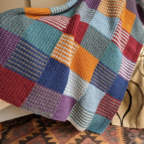 NEW All-in-one Patchwork Blanket knitting kit