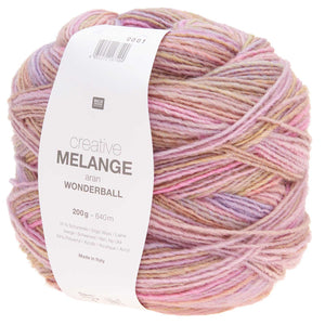 Rico  creative melange wonderball aran yarn colour lilac-fuchsia