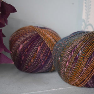 Sirdar Jewelspun yarn - purple and earth tones