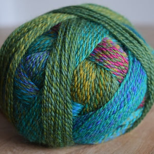 A ball of sock yarn Schoppel Zauberball Crazy 2404 Deep water
