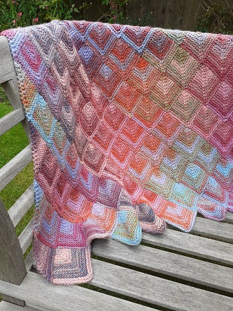 Domino blanket knitting pattern in Sirdar Jewelspun yarn