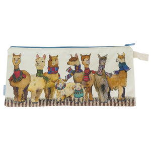 Long project bag from Emma Ball featuring the Other Woolies - alpacas