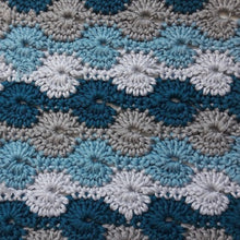 Load image into Gallery viewer, Knit One Kits Crochet cushion cover kit - colourway Teals