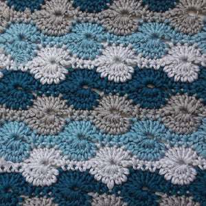 Knit One Kits Crochet cushion cover kit - colourway Teals