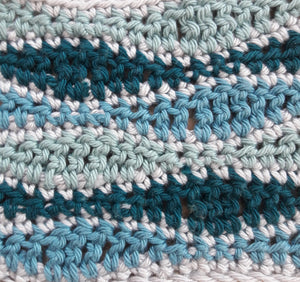 Wave stitch cushion cover crochet kit Teals