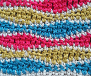 Wave stitch cushion cover crochet kit - colourway Deep Pink
