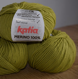 Katia merino 100% double knit yarn chartreuse green 29