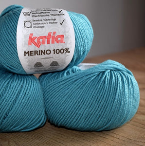 Katia merino 100% double knit yarn pale teal 55