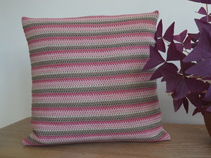 Simple striped cushion cover crochet kit