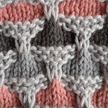 Load image into Gallery viewer, Knitted cushion cover coral colourway