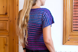 Back view of the Urth Uneek cotton Boat neck tee top