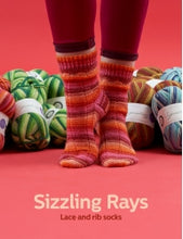 Load image into Gallery viewer, Winwick_mum_Seasons_sock_knitting_book_sizzling_rays