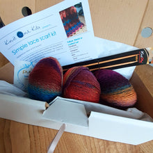 Load image into Gallery viewer, Easy lace scarf knitting kit