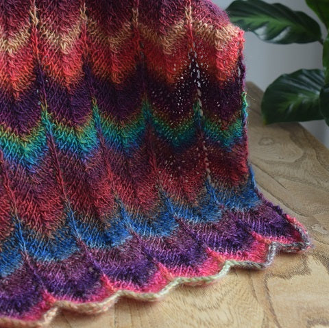 merino lace scarf knitting kit peacock 53