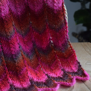 merino lace scarf knitting kit deep pink 85