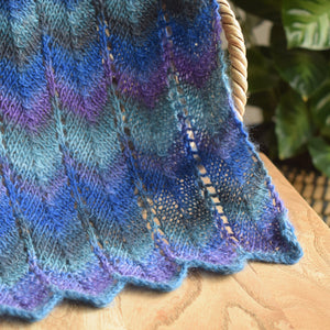 merino lace scarf knitting kit blues 88