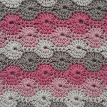 Load image into Gallery viewer, Cushion cover crochet kit in raspberry sundae colourways