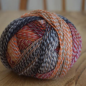 A ball of sock yarn Schoppel Zauberball Crazy 2404 Tiefe Wasser